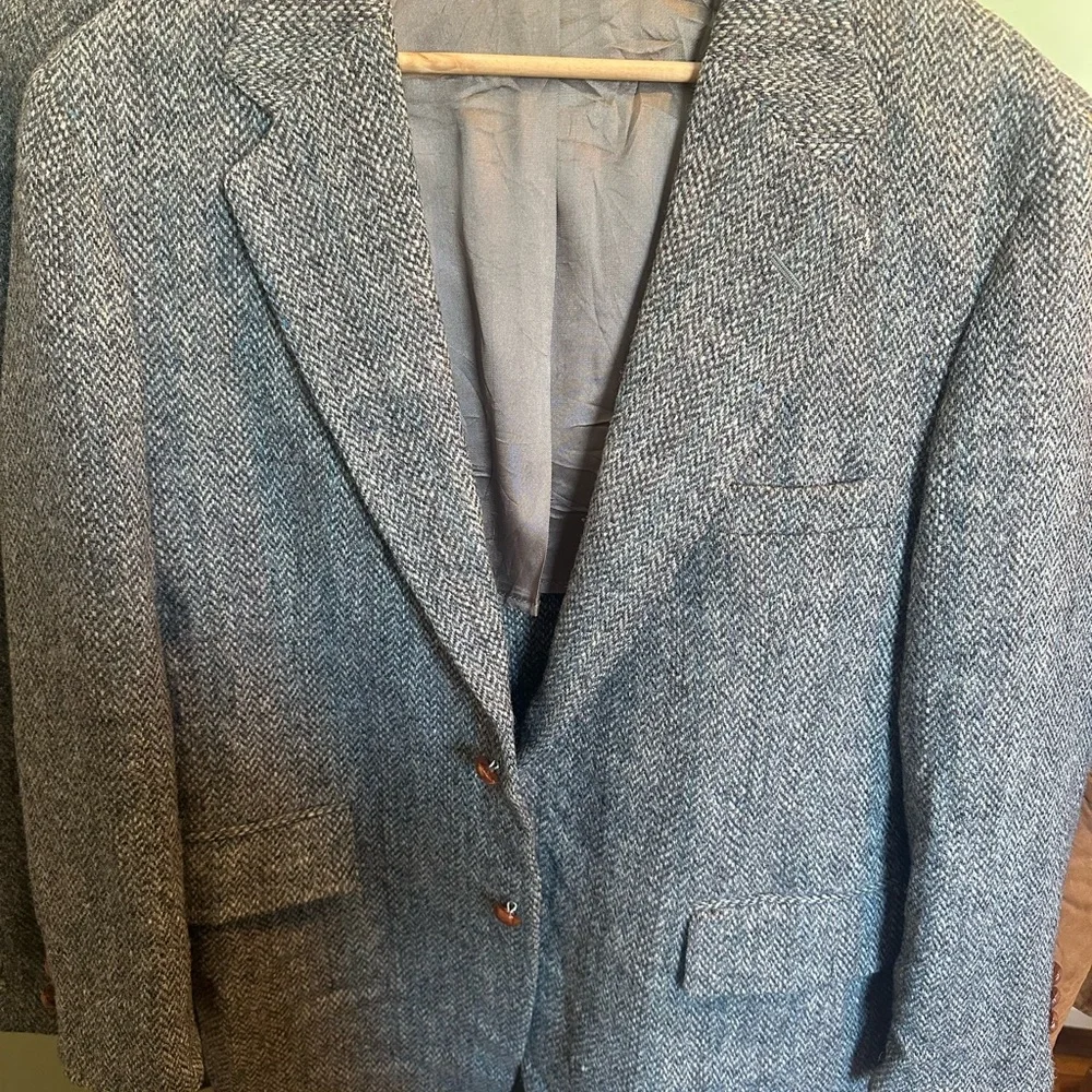 Men's Gray Herringbone Blazer - Tailored Sport Coat - Picture 1 of 5